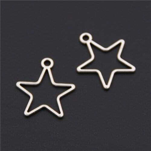 20pcs Tibetan Silver Hollow Star Charms Pendants For Jewelry Making DIY Handmade Craft A2532