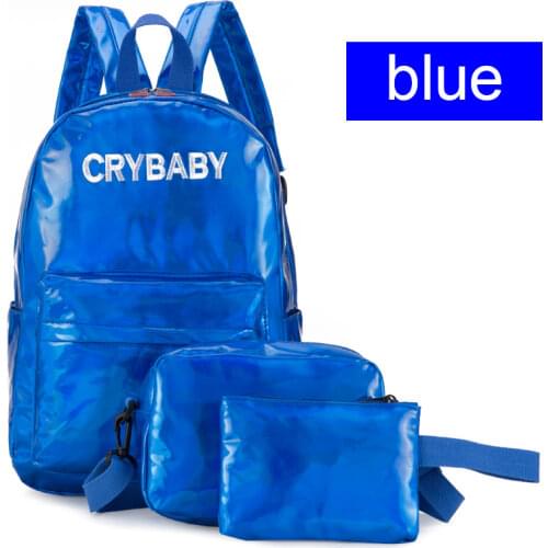 Fashion Backpack Leather Mochilas Feminina School Bags Women Shoulder Bag silver laser large Quality Teenage Girls Backpack