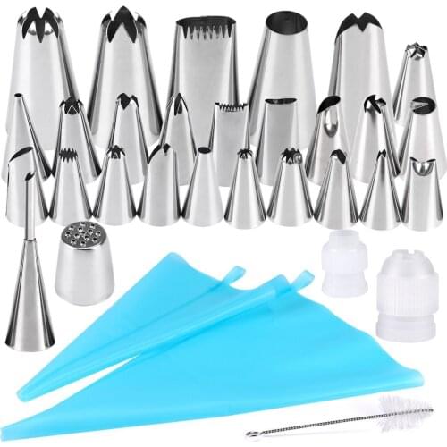 32-Piece Silk Flower Decorating Nozzle Puff Decorating Nozzle Pastry Tube Decorating Nozzle TPU Decorating Pouch Converter