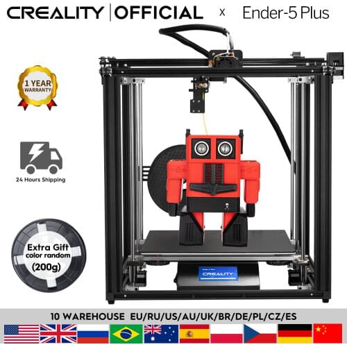 CREALITY 3D Printer Ender-5 Plus Dual Y-axis Motors Glass Build Plate Power off Resume Printing Masks Hot Sell