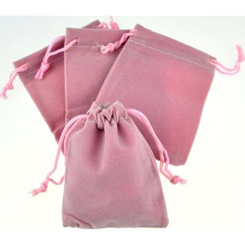 50pcs 7x9cm Jewelry Packing Velvet bag pink color Velvet Drawstring bags Pouches Free Shipping