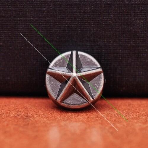 50PC 9*9mm Antique Silver Plated Round Texas Raise Star fastener Rivet Stud Leathercraft Belt Accessories Decor Concho Rivetback