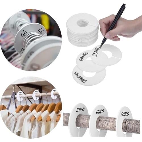 Accessorie handmade Size Marking Ring blank hanging organizer Round Hangers Garment Tags clothing size dividers