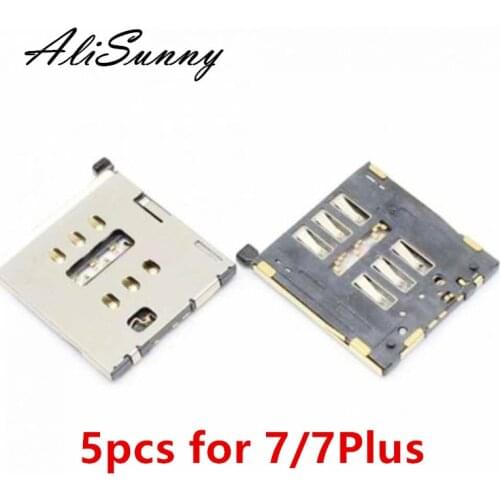 AliSunny 5pcs SIM Card Tray slot Socket for iPhone 7 Plus 7G 7P Inner Micro SIM Card Reader Adapter Replacement Parts