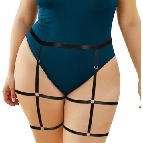 Bdsm Erotic Lingerie Women Plus Size Sexy Body Harness Underwear Goth Leg Bondage Garter Belt Suspenders Stockings Clip Fetish