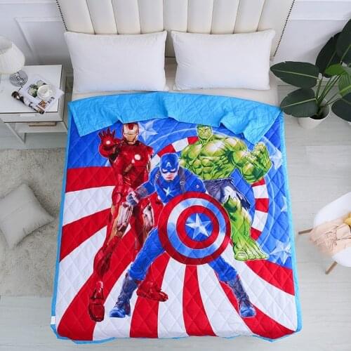 Disney Avengers Captain America Iron Man Hulk Spring Summer Quilt Throw on Bed Sofa Comforter Bedlinen Blanket for Children Kids