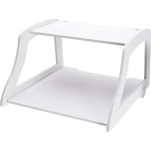 Double-Layer Hollow Router Storage Rack TV Wall-Mounted Set Top Box Shelf Punch-Free Wall Rack for Remote Control Router CD