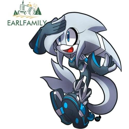 EARLFAMILY 13cm x 10.3cm for Result for Sonic Oc Dolphin Sonic Sticker Car Accessories Refrigerator Car Decals Decoration