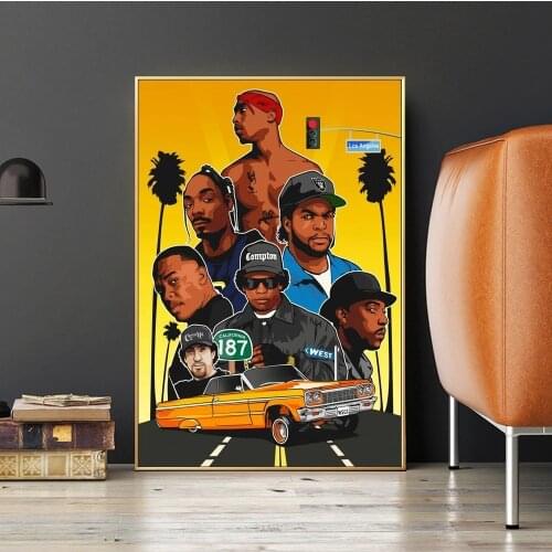 Hip Hop Tupac Music Star Rappers Fashion Poster Prints 2pac Picture On Canvas Wall Art Paintings For Living Room Decor No Frame