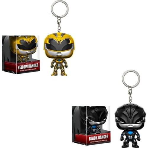 FUNKO ACK PRANGER & YELLOW RANGER Pocket keychain action Figure Collection Model toys for children with Retail Box
