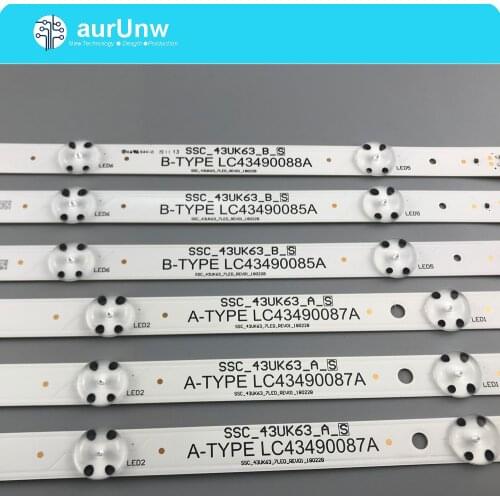 3 PCS 7LED LED backlight strip for LG 43LJ5500 43UJ6300 43UJ634V 43LJ610V 43LJ624V 43LJ510V 43LJ541V 43LJ5150 43LH515V 43LJ614V