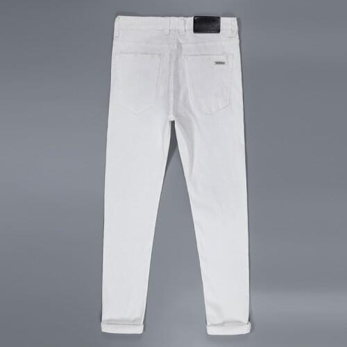 2021 Business Pants Classic Style High Quality Elastictrousers Male Brand Mens Clothing White Slim Jeans