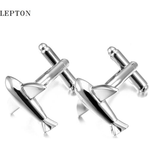 Hot Sale Fashion Plane Design Cufflinks For Mens Metal Gifts AirPlane Cufflinks Silver Color Plane Cuff links Relojes gemelos