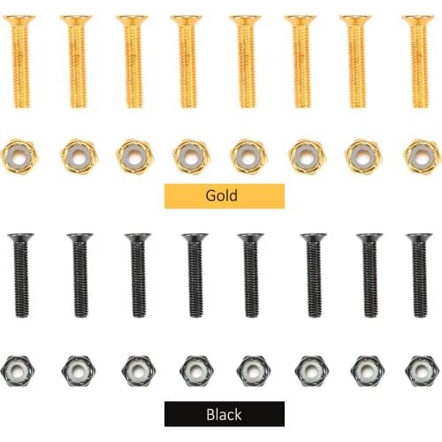Skateboard Hardware Set 8pcs Skateboard Deck Screws Standard Cross Screwdriver Longboard Bolt Nuts Mounting Bolts Set