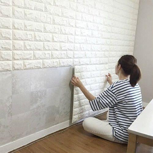 2020 New Fashion 3D DIY Self Wallpaper XPE Brick Wall Sticker Adhesive Sticker Decor Pure Color Waterproof Wall Sticker 60x60cm