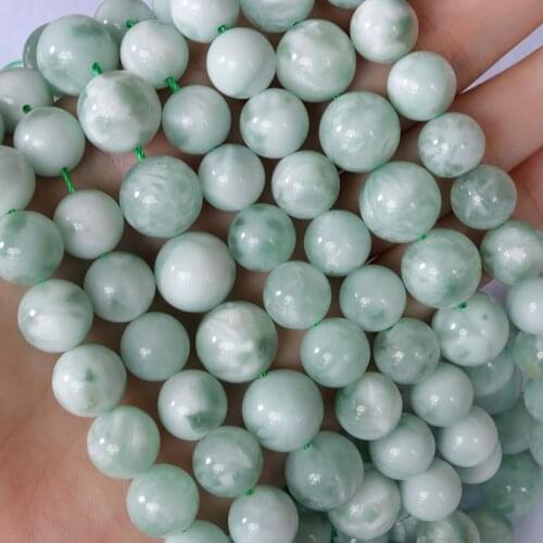 Natural A+ Green Angelite beads loose stone smooth round charm gemstone For Jewelry Making DIY Bracelet necklace gift design