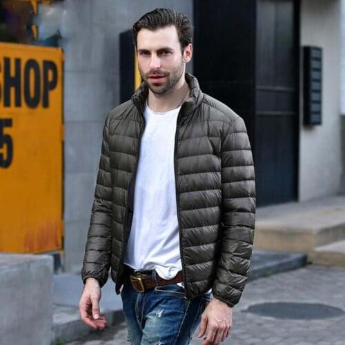 New Autumn Winter Lightweight Thin Good White Duck Down Jacket Men Casual Ultralight Male Feather Jackets Coat Ultra Light