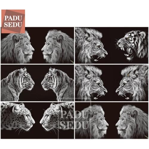 New DIY Diamond Painting Animals Black And White Cross Stitch Diamond Embroidery Lion Tiger Rhnestones Art Handicraft Home Decor