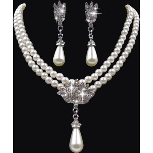 New Jewelry Set European And American Bridal Jewelry Pearl Necklace Alloy Big-name High-end Wedding Accessories