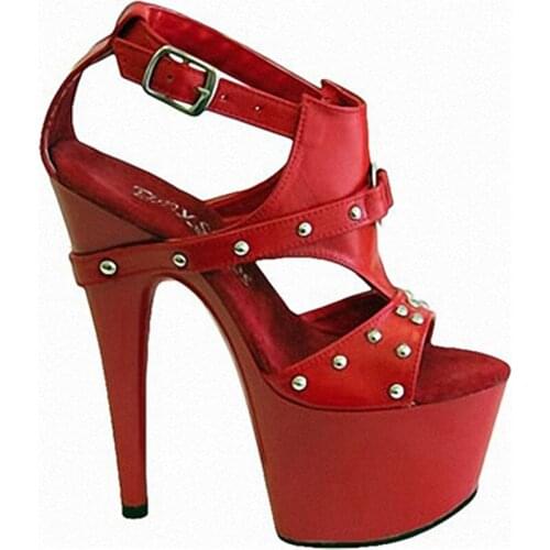 New style, beautiful silver rivet decorates high heel, 15 centimeters sexy model sandal, pole Sandals