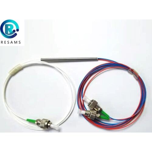 Resams 1x2 FBT Without Connector Small Volume Fiber Optic Splitter Single Mode Low Additional Loss Stability Is Good