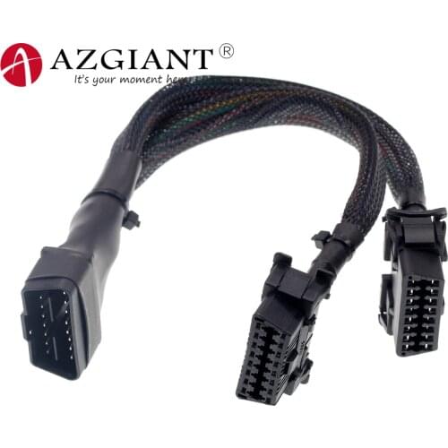 Original OBD2 OBDII male splitter dual two female extension line car driving ECU 16pin connection plug
