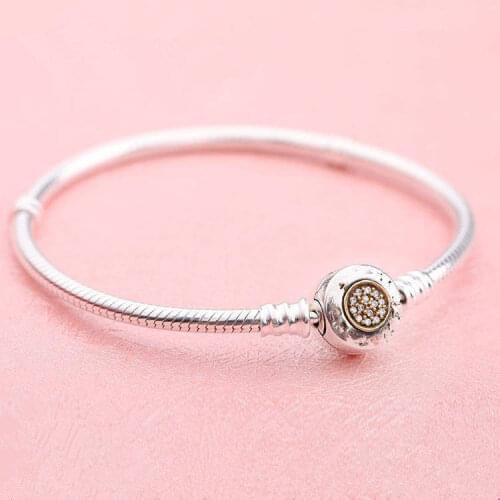 Pan family foundation chain snake bone chain round the new two-color Ms. bracelet beaded chain