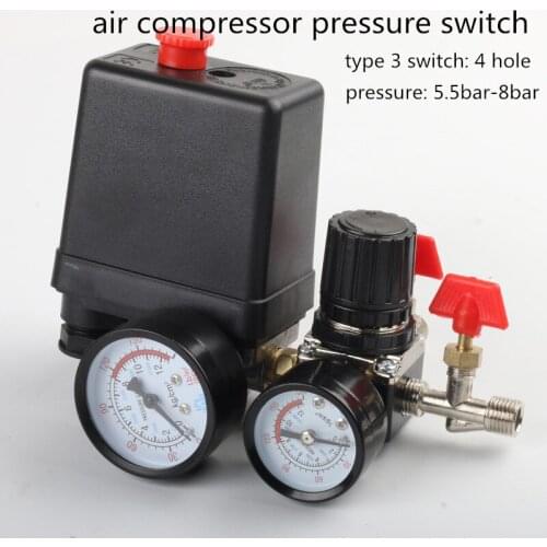 120psi Air Compressor Pressure Valve Switch Manifold Relief Regulator Gauges Lighting Accessories Switches
