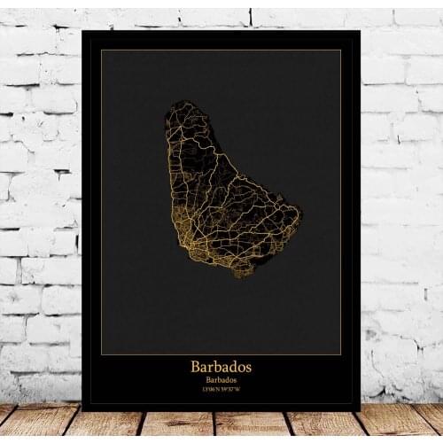 Barbados Map Poster