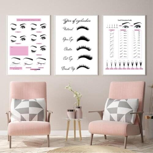 Eyelash Extension Guide Print Poster Lash Extension Form Beauty Salon Wall Art Canvas Painting Decor Eyelash Technician Picture