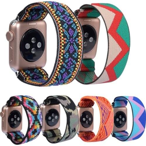 Scrunchie Solo Loop strap for Apple watch 6 5 band 40mm 44mm Elastic watchband 42mm 38mm wrist Bracelet for iwatch series 5 4 3
