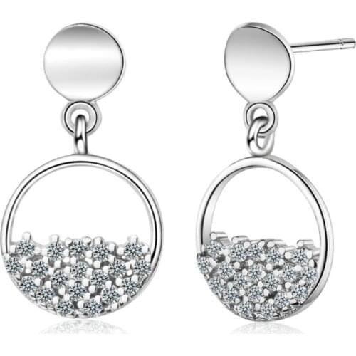 Pendientes anenjary de Plata de Ley 925 con circonita cúbica para mujer, joyería de boda