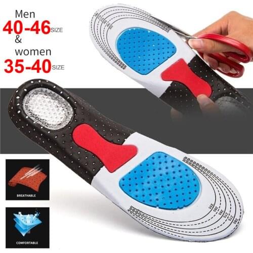 Unisex Silicone Sport Insoles Orthotic Arch Support Sport Shoe Pad Running Gel Insoles Insert Cushion for Walking,Running Hiking