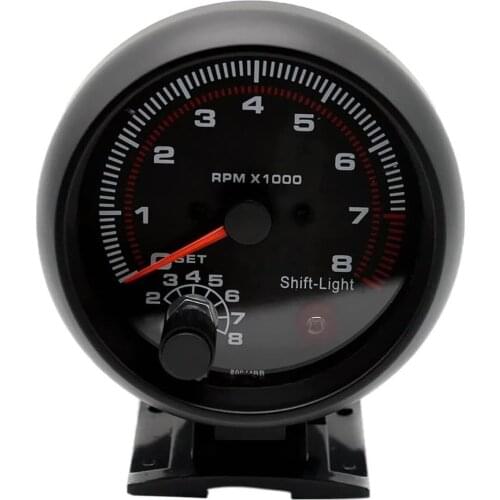 Universal Tachometer Gauge 3.75 Inch 12V LED Shift Light Auto Gasoline Car