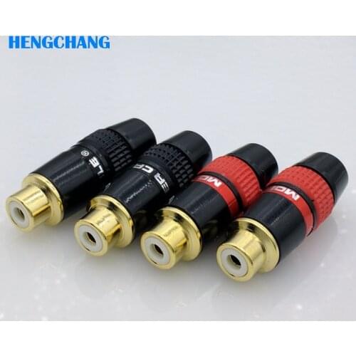 High quality gold plating RCA connector RCA Female socket RCA Female Jack Connector 4pcs/lot