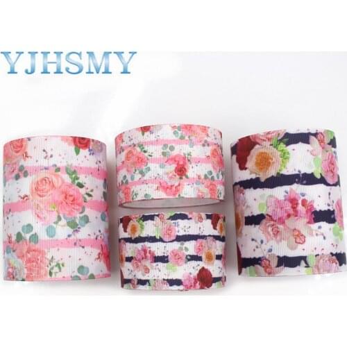 YJHSMY I-19426-1118,38/75mm 10yards flower Ribbons Thermal transfer Printed grosgrain,Clothing accessories,DIY wrapping material