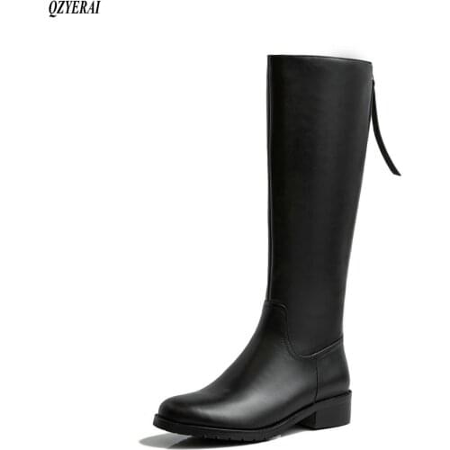 2020 New autumn/winter women The knee boots Genuine leather Female boots European brand knight boots Party with size 34- 40