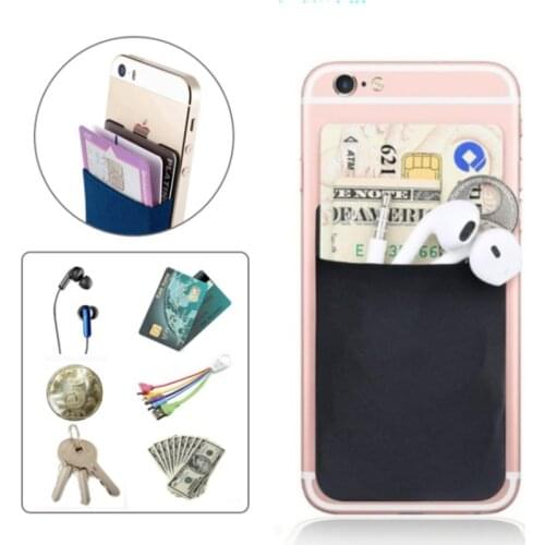 2019 Fashion Elastic Lycra Adhesive Cell Phone ID Credit Card Holder Women Sticker Pocket Wallet Case Card Holder #DD