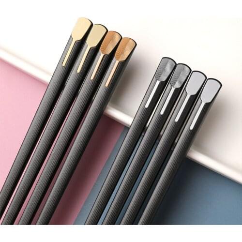 10 Pair Japanese Chopsticks Alloy Non-Slip Sushi Food Sticks Chop Sticks Chinese Gift Reusable Chopsticks palillos chinos