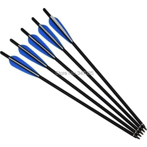 12Pcs Carbon Bolts Arrows Crossbow 8.8mm 4" Plastic Vane Insert Screw Point Free Shipping Archery Bow Outdoor Hunting Sport