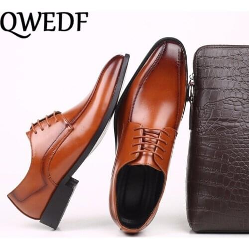 2019 Men Formal Shoes Leather Business Casual Shoes High Quality Men Dress Office Luxury Shoes Male Breathable Oxfords S7-43