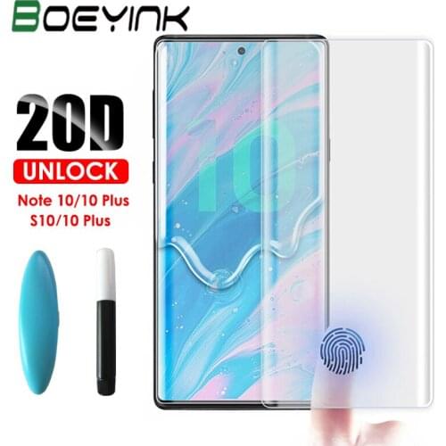 21D UV Note 10 Plus Screen Protector UV Glass for Samsung Galaxy S8 S9 S10 Plus 5G Note 8 9 Full Glue Note 10 10+ Tempered Glass