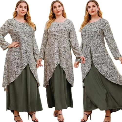 3XL Plus Size Kaftan Women Muslim Abaya Dubai Print Long Maxi Dress Turkey Party Gown Caftan Robe Loose Abayas Islamic Clothing