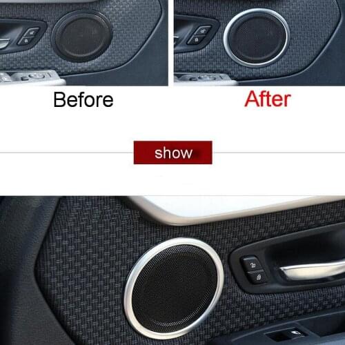 4 PCS Car Styling DIY New Stainless Steel Two Style Door Speaker Light Cover Case Stickers for Bmw 2 Series 2014 Accessories