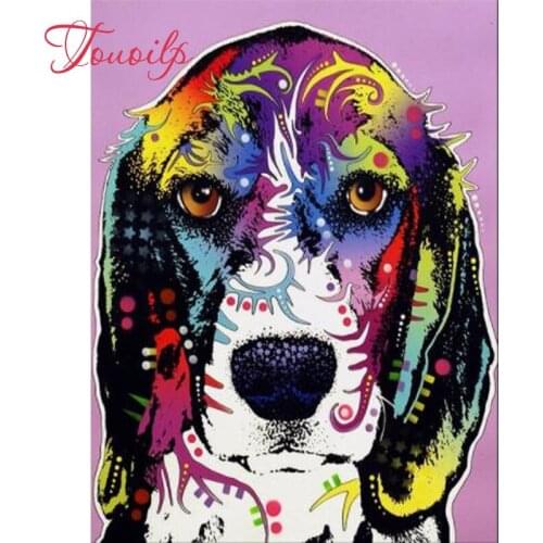 5D Square&round full Drill Colored dog Diamond Embroidery 5D Diamond Painting Cross Stitch Picture Rhinestone Diamond Mosaic