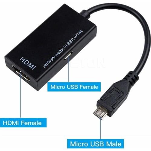 HDTV Adapters 1080P HD Micro USB To HDMI Female Adapter Cable For Micro Device For Samsung Galaxy HUAWEI For HTC G17 G18