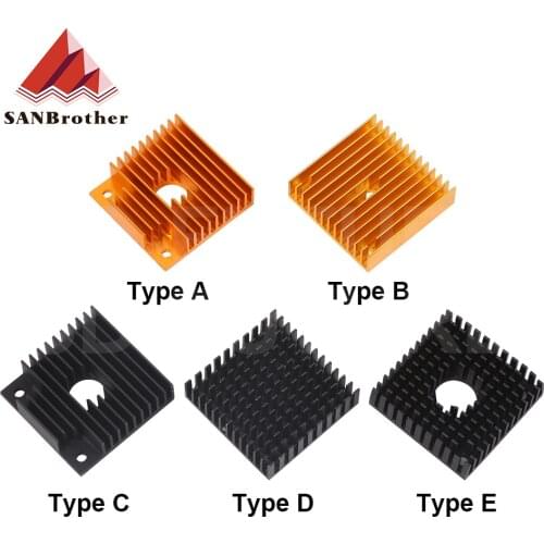 3D Printer Aluminum Motor Heatsink Black Gold Radiator 40 x 40 x 10mm for 42 stepper motor MK7/MK8 Extruder Heat Sink