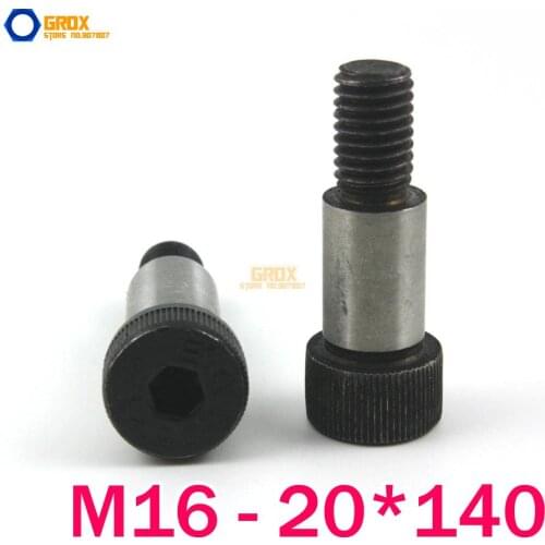 2 Pieces M16 Threaded 20*140mm 12.9 Grade Alloy Steel Hexagon Socket Head Shoulder Screw Bolt