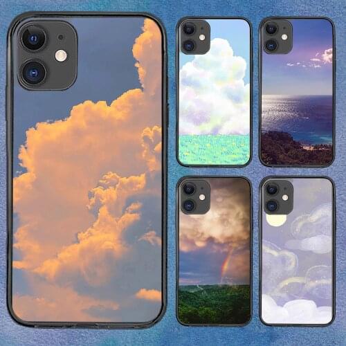 Sky Cloud Fashion Phone Cases For iPhone 12 6 Mini Pro XS Max X XR 11 8 Plus Luxur Soft TPU Airbag Cover 12Pro 11Pro 12Mini