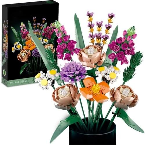 Fomantic Flower 10289 Bird of Paradise Bouquet Rose Building Block Bricks Toy DIY Potted Illustration Holiday Girlfriend Gift